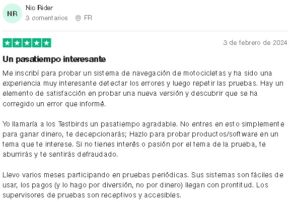 TesterBirds Positivo 3 - 🐦TESTBIRDS - Gana como probador de apps ¿20 € por test?