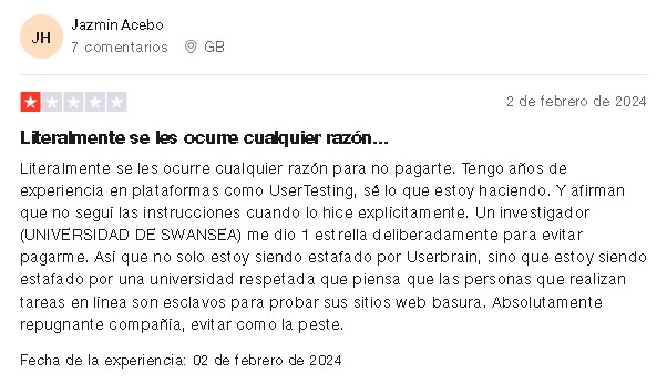 Userbrain Opinion Negativa 1 - 🧠 Userbrain: Probador de Sitios Web ¿Paga $5 en 20 minutos?