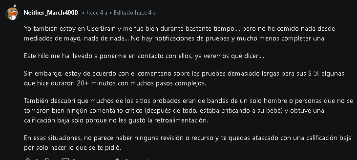 Userbrain Opinion Negativa 3 - 🧠 Userbrain: Probador de Sitios Web ¿Paga $5 en 20 minutos?