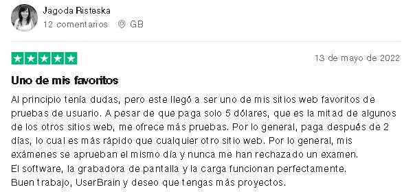 Userbrain Opinion Positiva 1 - 🧠 Userbrain: Probador de Sitios Web ¿Paga $5 en 20 minutos?