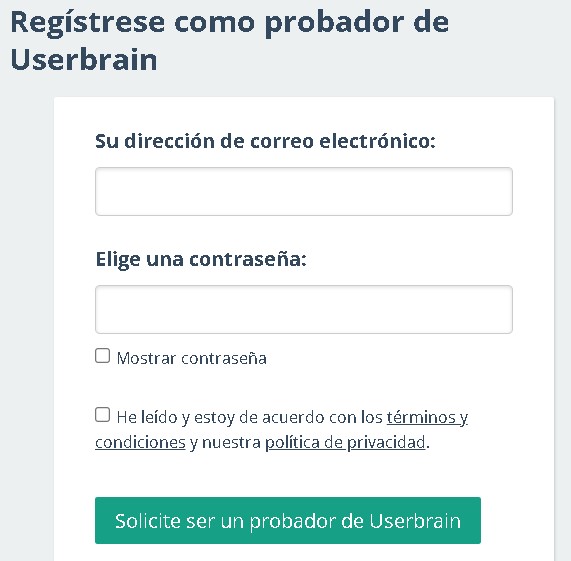 Userbrain Registro 2 - 🧠 Userbrain: Probador de Sitios Web ¿Paga $5 en 20 minutos?