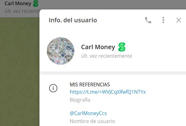 carl money - Listado de canales de Telegram de Ganar Dinero ESTAFA