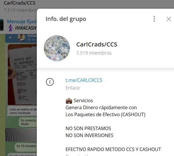 carlcrads ccs - Listado de canales de Telegram de Ganar Dinero ESTAFA