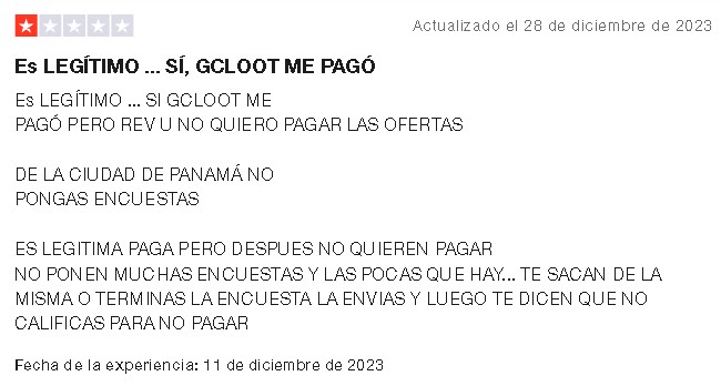 GCLot Opinion Negativa 2 - 🔮GCLoot: Gana $1 Fácil con Encuestas Remuneradas