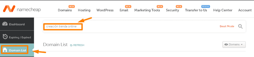 Domain List Namecheap 1024x230 - ‎🚀 11. Creación tienda online