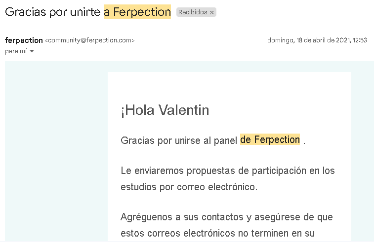 Ferpection Registro - ⭕ Ferpection gana de 5 a 20 € por Test como probador  