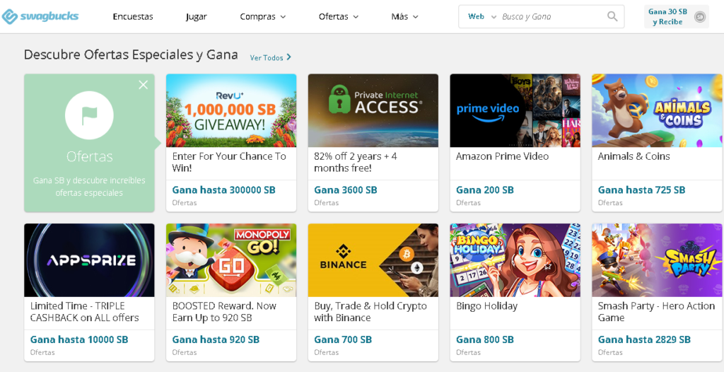 Swagbucks Inicio 1024x526 - 🔒 7 páginas Para Ahorrar Dinero