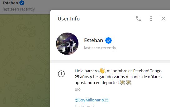 esteban - Listado Canales en Telegram de Apuestas Deportivas ESTAFA