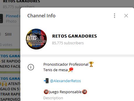 RETOS GANADORES - Listado Canales en Telegram de Apuestas Deportivas ESTAFA