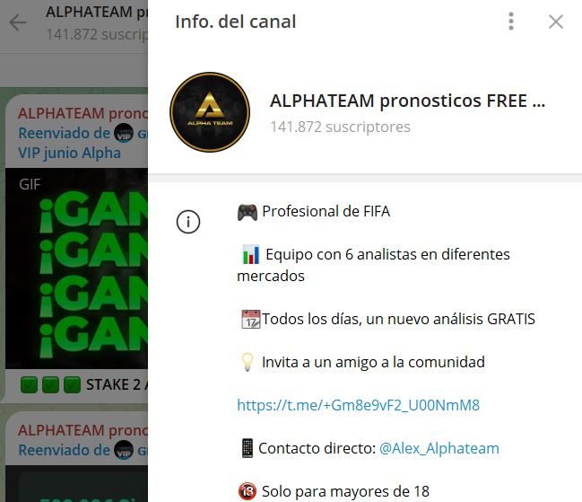 alphateam pronosticos free - Listado Canales en Telegram de Apuestas Deportivas ESTAFA