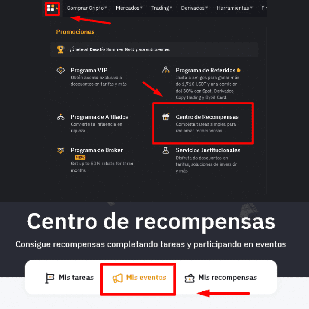 bybit centro de recompensa 1 1024x1024 - Gana $150 por registro en Bybit: Códigos Promocionales y Airdrop