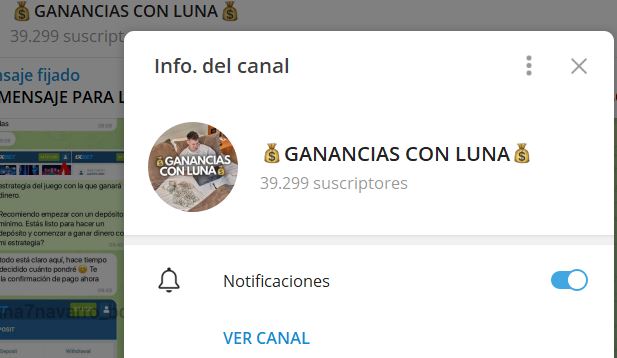 ganancias con luna - Listado de Canales en Telegram sobre Algoritmos de Casino online ESTAFA