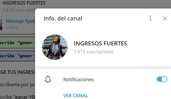 ingresos fuertes - Listado de CANALES EN TELEGRAM de INVERSIÓN ESTAFA 2024