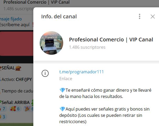 profesional comercio vip canal - Listado Canales en Telegram de Trading ESTAFAS