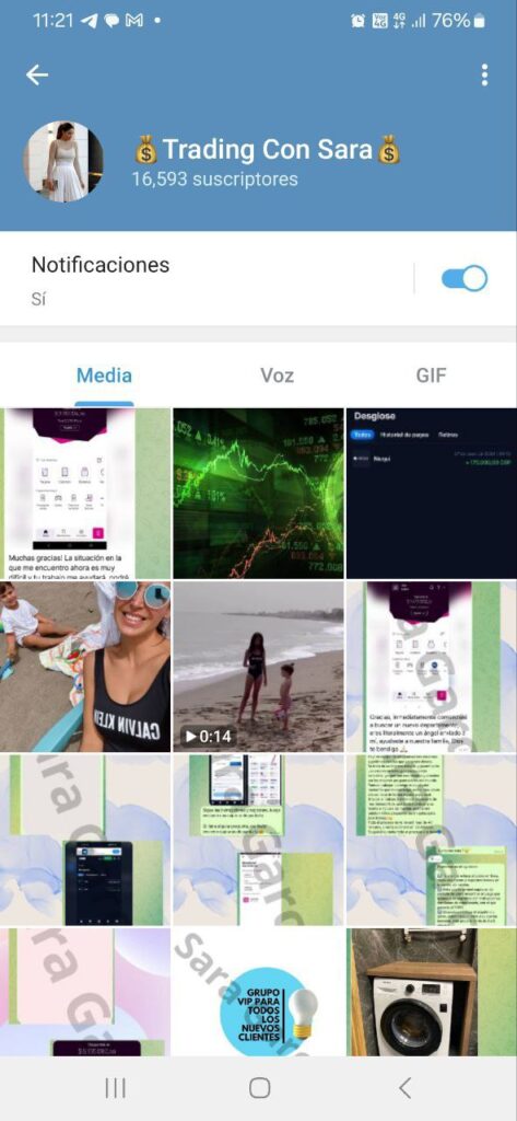 trading con sara 473x1024 - Listado de CANALES EN TELEGRAM de INVERSIÓN ESTAFA 2024