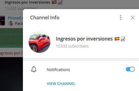 Ingresos por inversiones - Listado de CANALES EN TELEGRAM de INVERSIÓN ESTAFA 2024