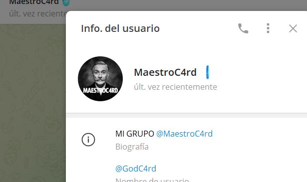 maestro c4rd chat - Listado de canales de Telegram de Ganar Dinero ESTAFA