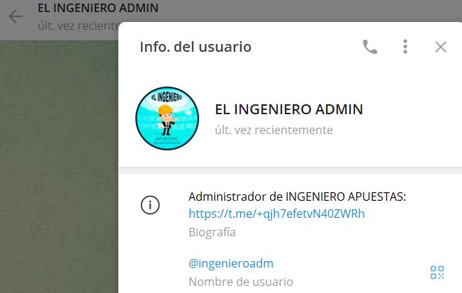 EL INGENIERO ADMIN - Listado Canales en Telegram de Apuestas Deportivas ESTAFA