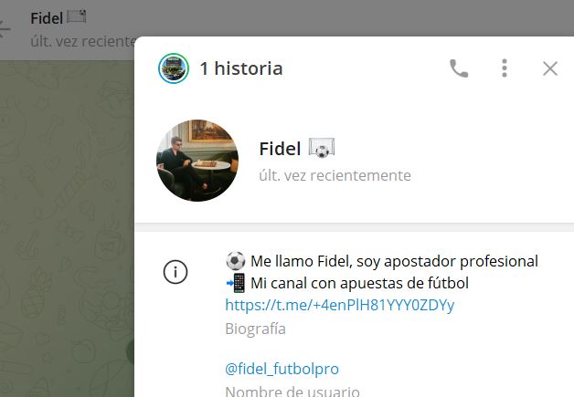 FIDEL - Listado Canales en Telegram de Apuestas Deportivas ESTAFA