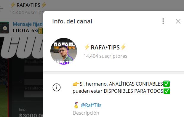 RAFA TIPS - Listado Canales en Telegram de Apuestas Deportivas ESTAFA