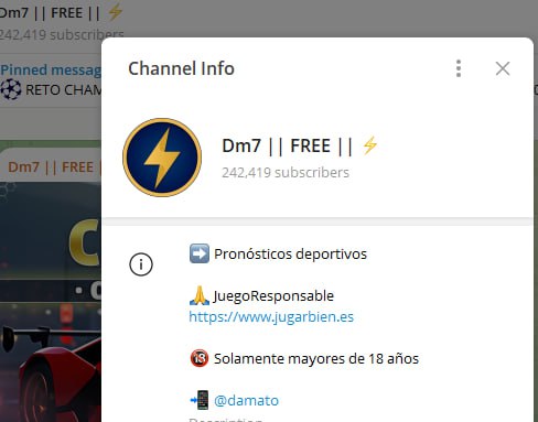 dm7 free - Listado Canales en Telegram de Apuestas Deportivas ESTAFA