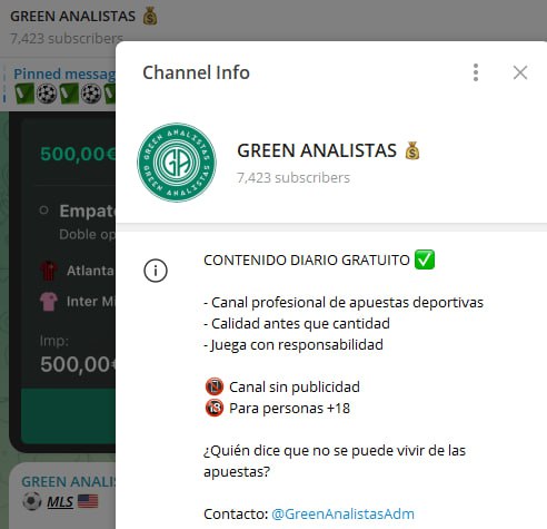 green analistas - Listado Canales en Telegram de Apuestas Deportivas ESTAFA