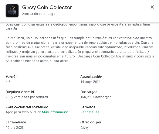 acerca givvy coin collector - Givvy Coin Collector: Gana $0,50 diario sin hacer nada minando