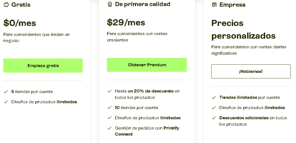 precios printify 1024x498 - Printify: Crea productos personalizados On Demand